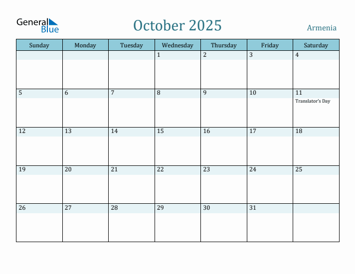 October 2025 Calendar with Holidays