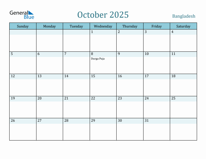 October 2025 Calendar with Holidays