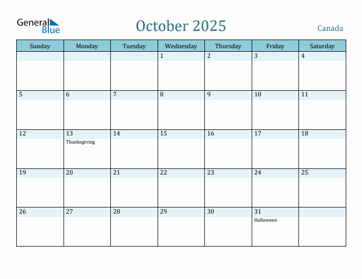 October 2025 Calendar with Holidays