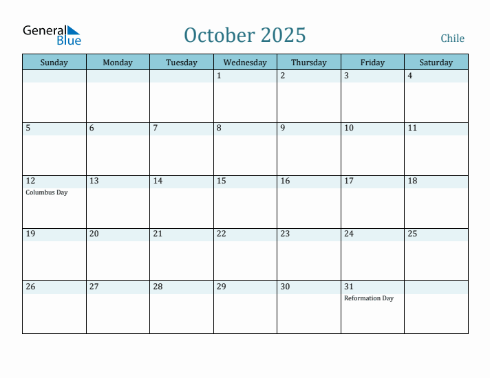 October 2025 Calendar with Holidays