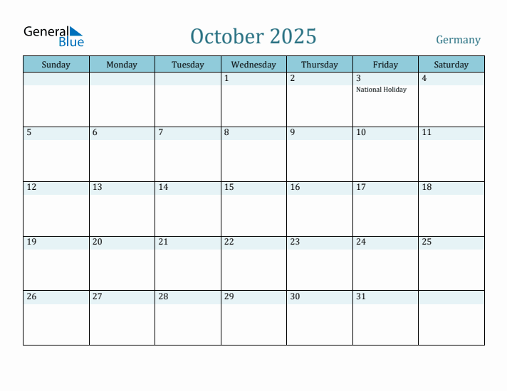 October 2025 Calendar with Holidays