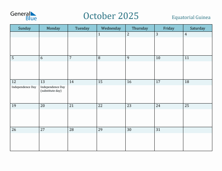 October 2025 Calendar with Holidays