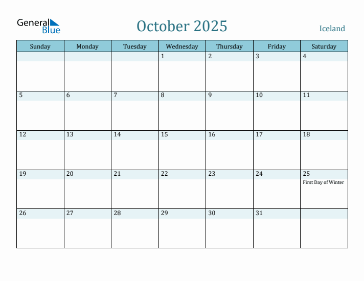 October 2025 Calendar with Holidays