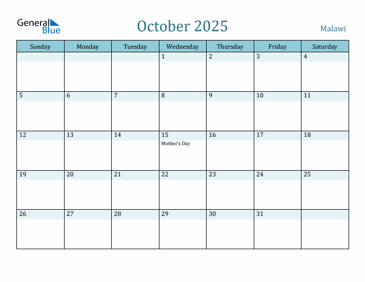 October 2025 Calendar with Holidays