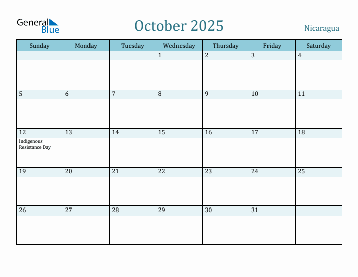 October 2025 Calendar with Holidays