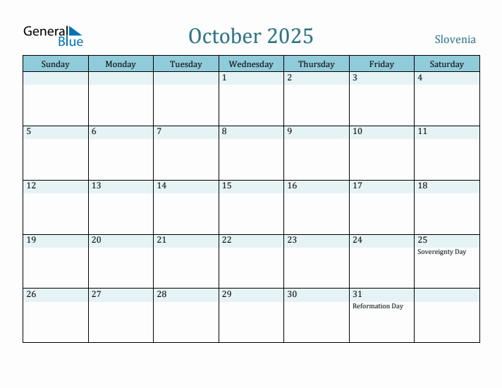 October 2025 Calendar with Holidays