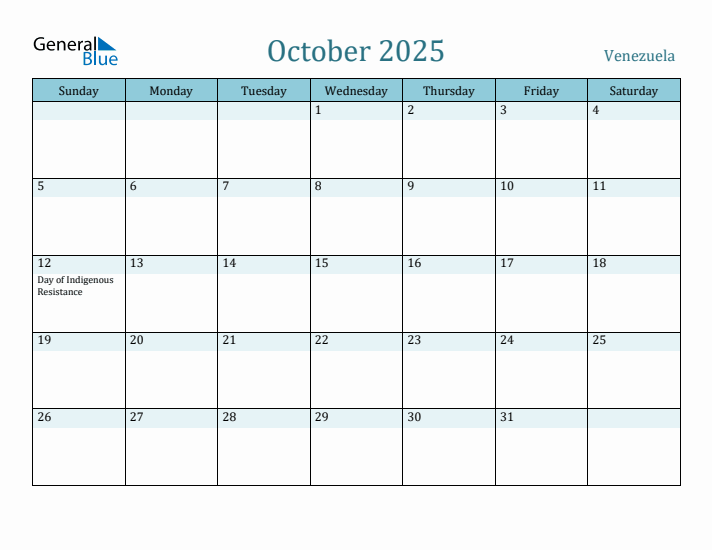 October 2025 Calendar with Holidays