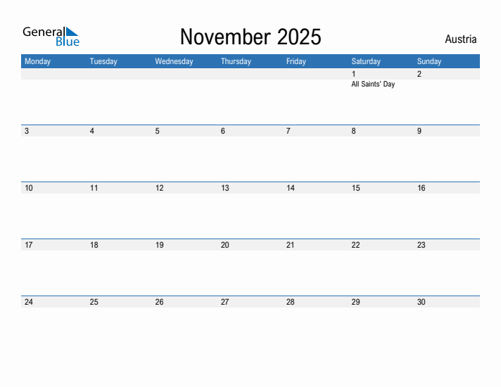 Fillable November 2025 Calendar