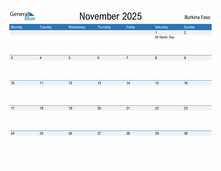 Fillable November 2025 Calendar