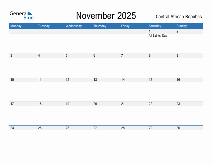 Fillable November 2025 Calendar