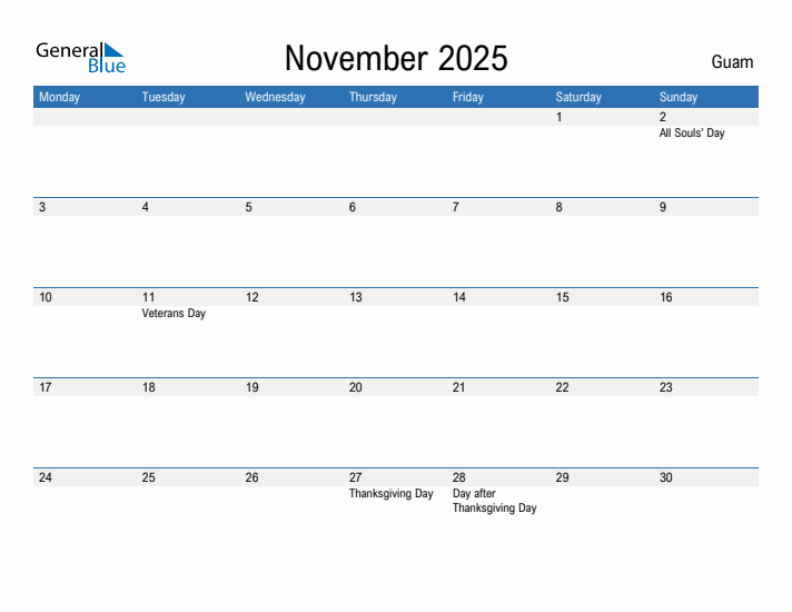 Fillable November 2025 Calendar