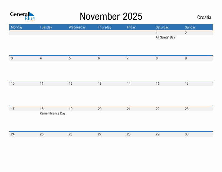 Fillable November 2025 Calendar