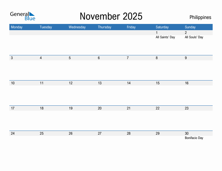 Fillable November 2025 Calendar