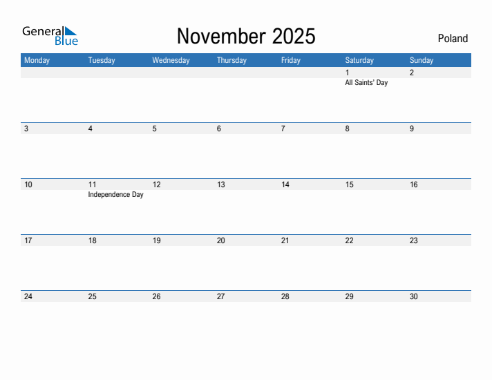 Fillable November 2025 Calendar