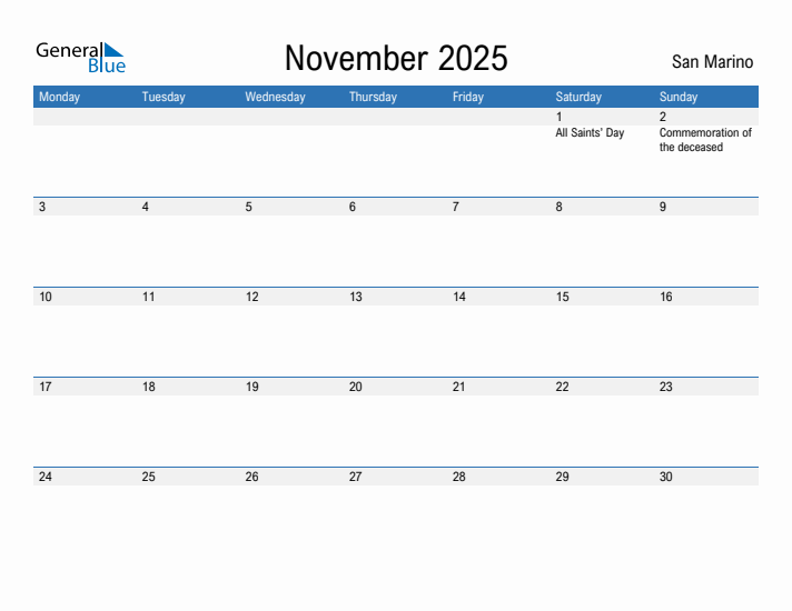 Fillable November 2025 Calendar