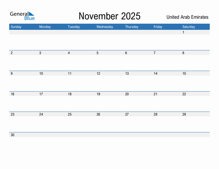 Fillable November 2025 Calendar