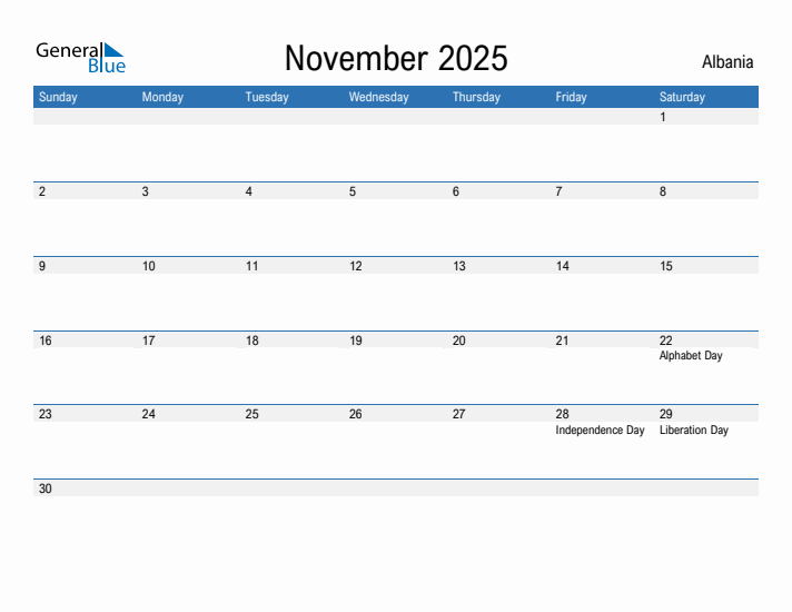 Fillable November 2025 Calendar