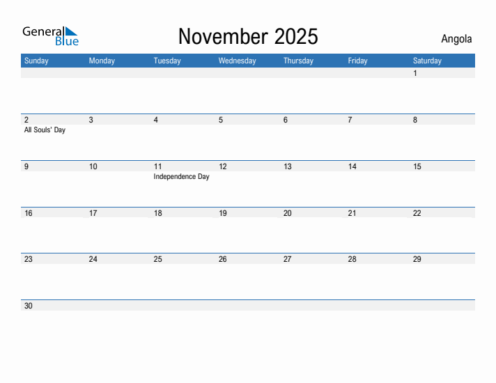 Fillable November 2025 Calendar