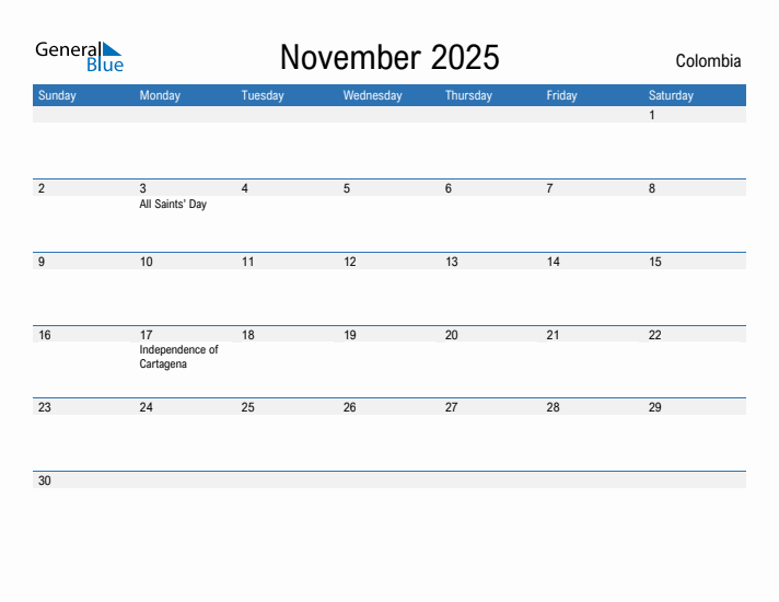 Fillable November 2025 Calendar