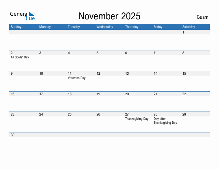 Fillable November 2025 Calendar