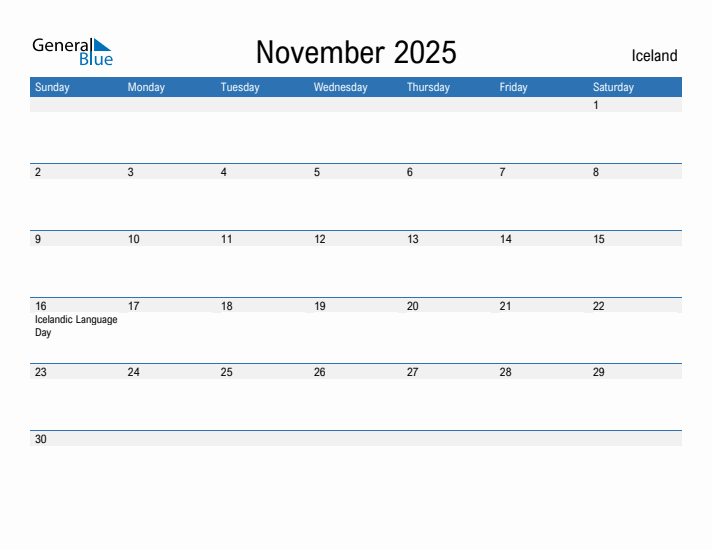 Fillable November 2025 Calendar