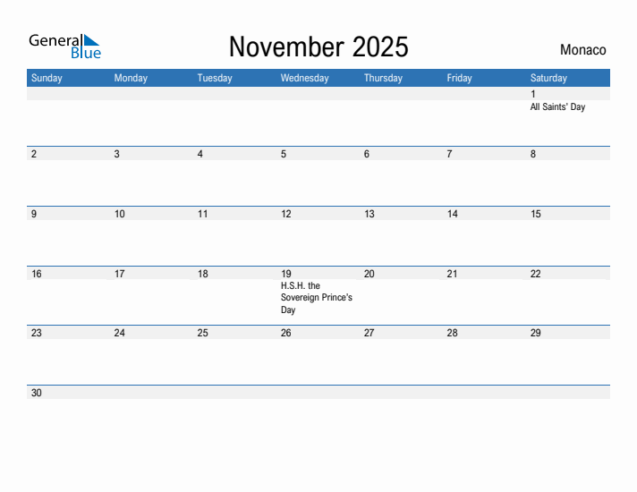 Fillable November 2025 Calendar