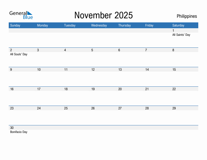 Fillable November 2025 Calendar