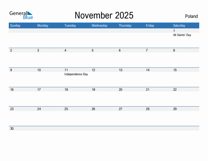 Fillable November 2025 Calendar