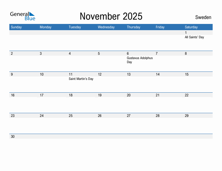 Fillable November 2025 Calendar