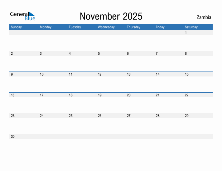 Fillable November 2025 Calendar