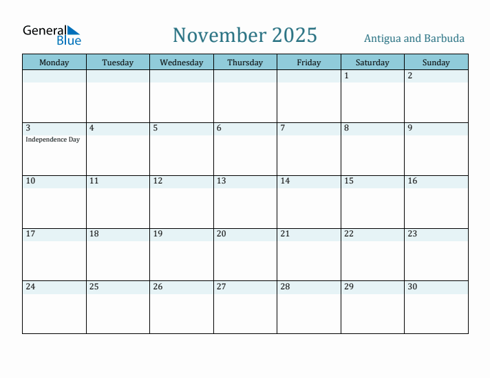 November 2025 Calendar with Holidays