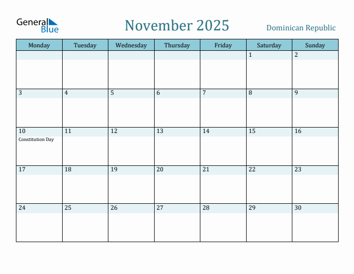 November 2025 Calendar with Holidays