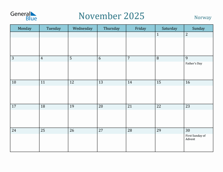 November 2025 Calendar with Holidays