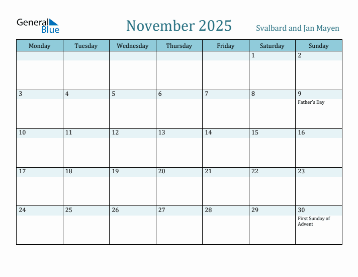 November 2025 Calendar with Holidays