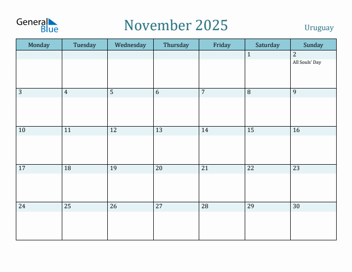 November 2025 Calendar with Holidays