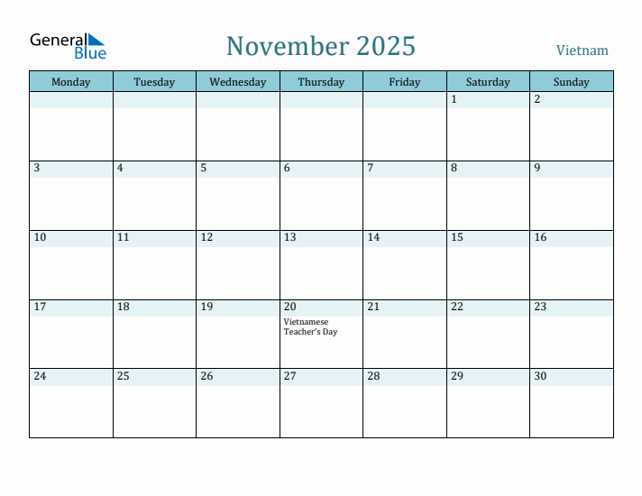 November 2025 Calendar with Holidays