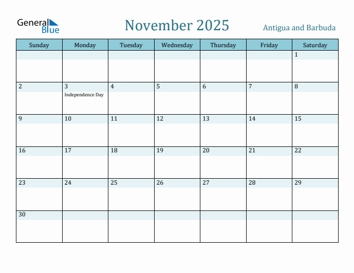 November 2025 Calendar with Holidays