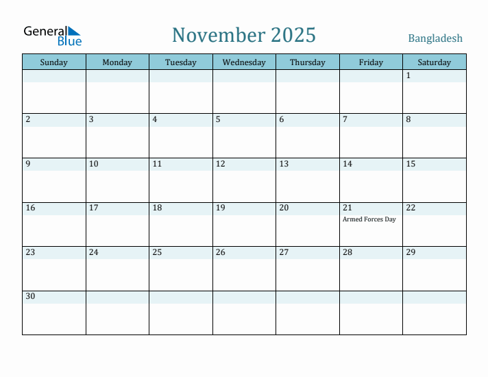 November 2025 Calendar with Holidays