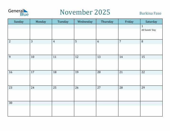 November 2025 Calendar with Holidays