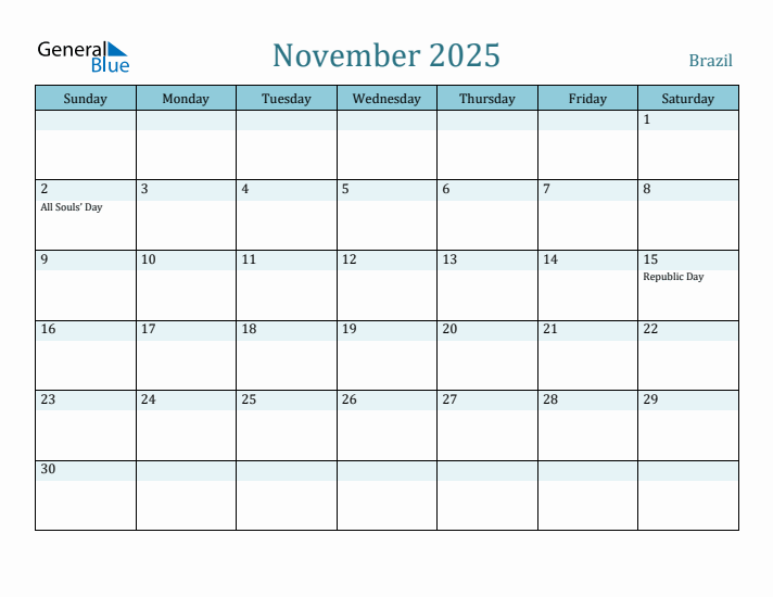 November 2025 Calendar with Holidays