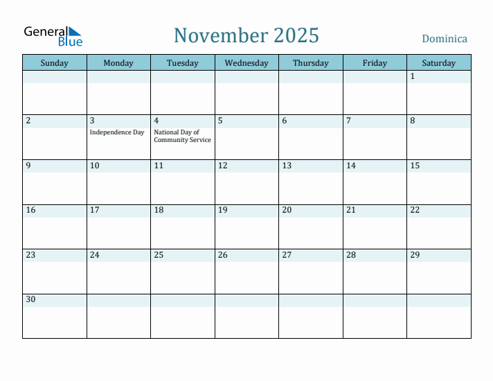 November 2025 Calendar with Holidays