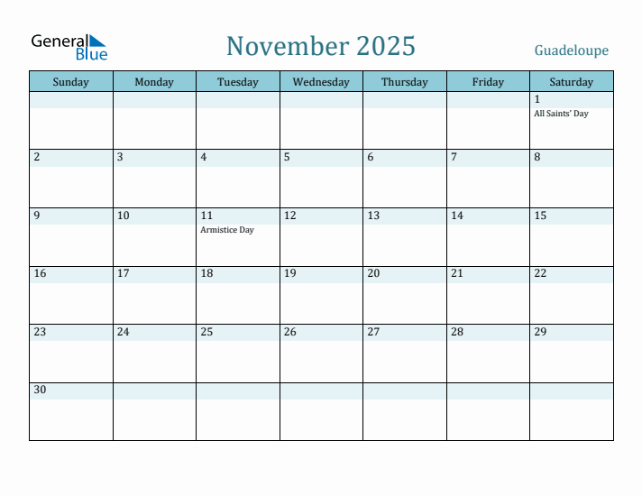 November 2025 Calendar with Holidays