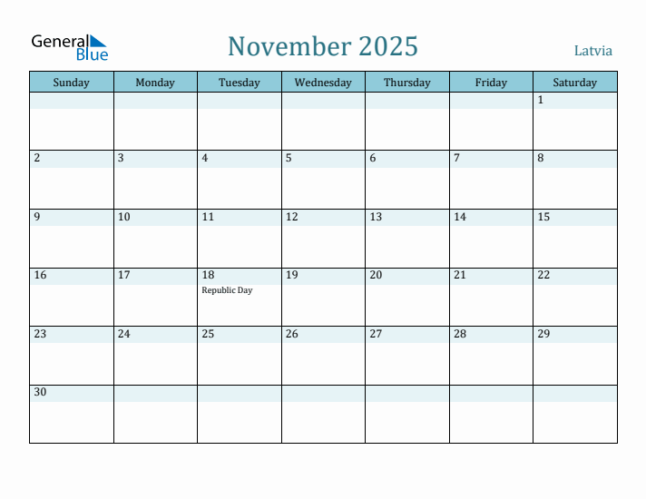 November 2025 Calendar with Holidays