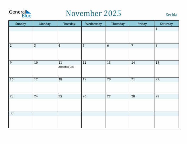 November 2025 Calendar with Holidays