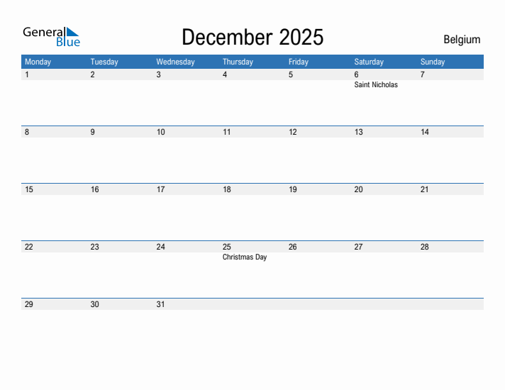 Fillable December 2025 Calendar