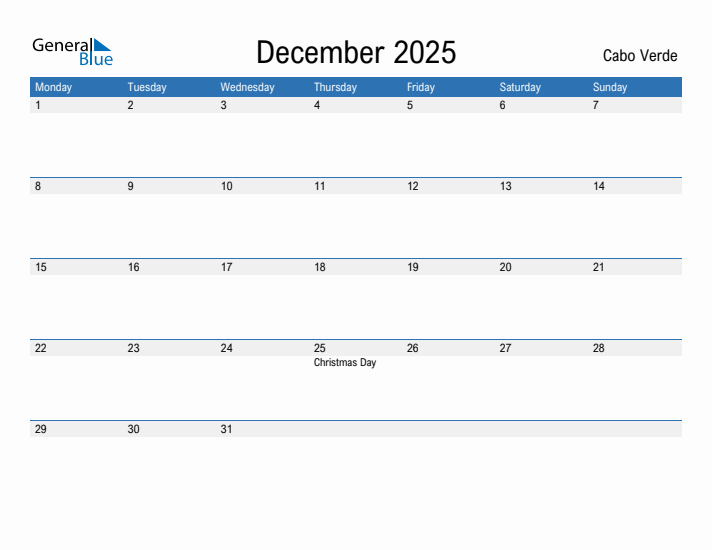 Fillable December 2025 Calendar