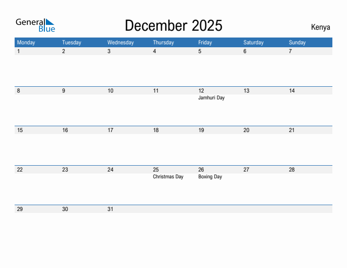 Fillable December 2025 Calendar