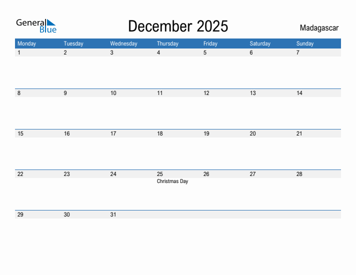 Fillable December 2025 Calendar