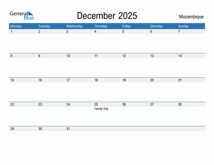 Fillable December 2025 Calendar