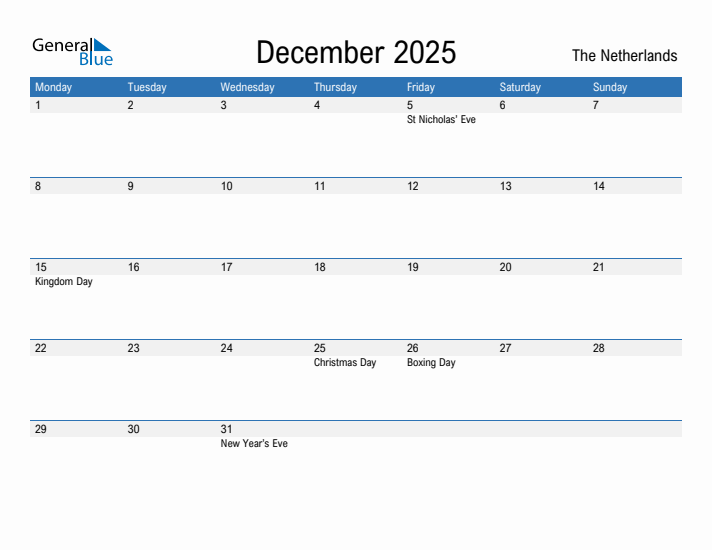 Fillable December 2025 Calendar